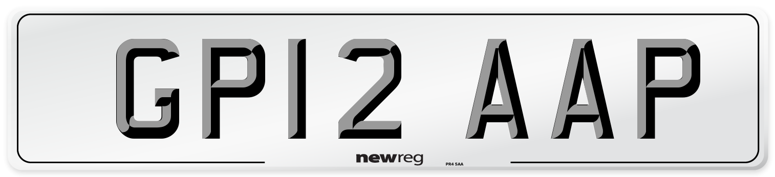 GP12 AAP Number Plate from New Reg